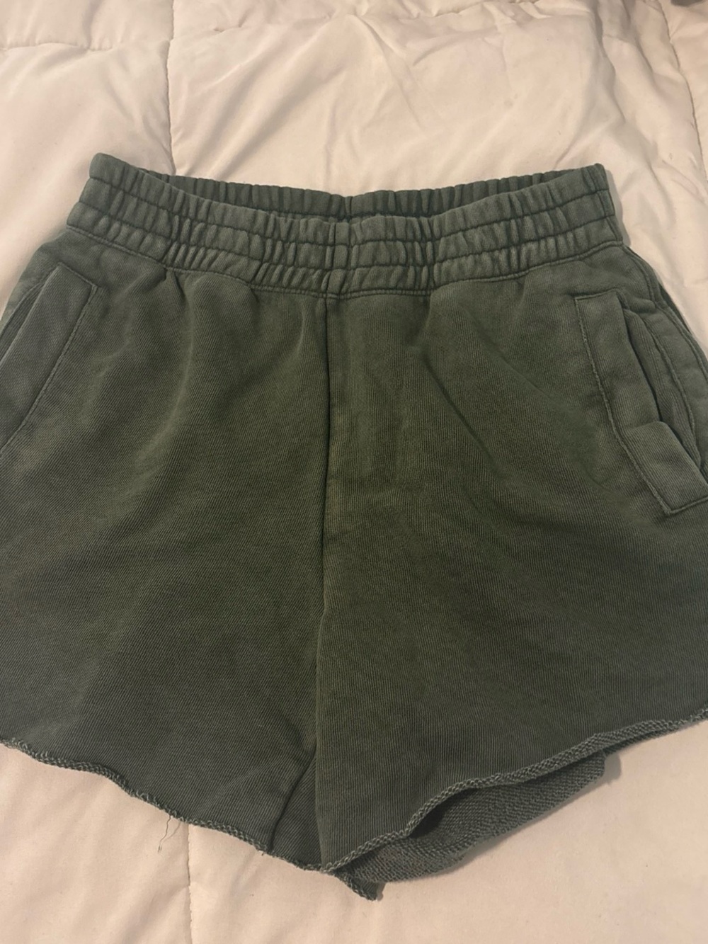 aerie Olive Green Athletic Shorts with Elastic Waist